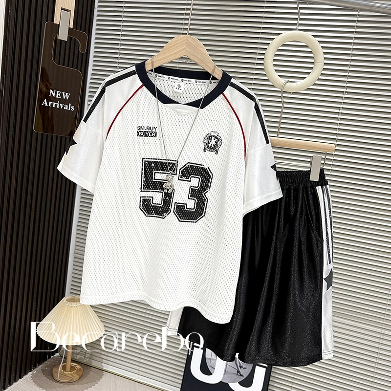 120-180【速干透气】青少年夏季套装男童短袖两件套中大童儿童球服