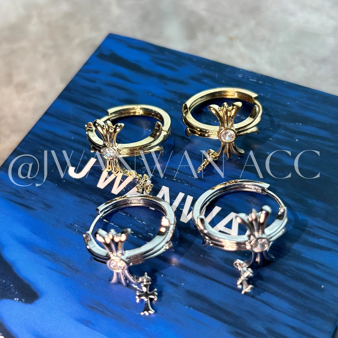 铜合金耳饰 克罗之夏.十字吊坠克罗圆形耳扣