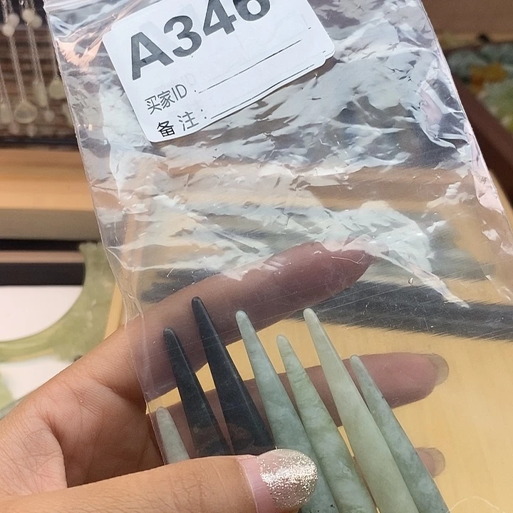 蛇纹石玉未镶嵌发饰锦****4