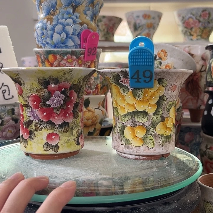 景德镇手绘花盆满38包邮偏远地区除外
