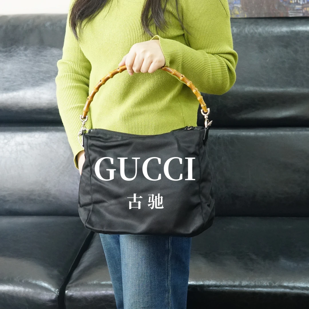 95新 GUCCI/古驰 GUCCI/古驰 竹节黑色单肩包/JJ12704270/4270