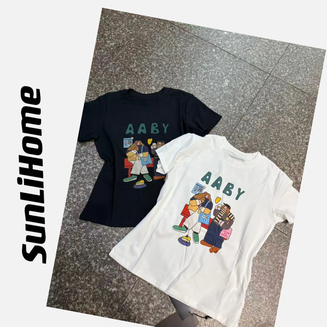 SL-【新款半袖】9187#韩版休闲简约卡通半袖