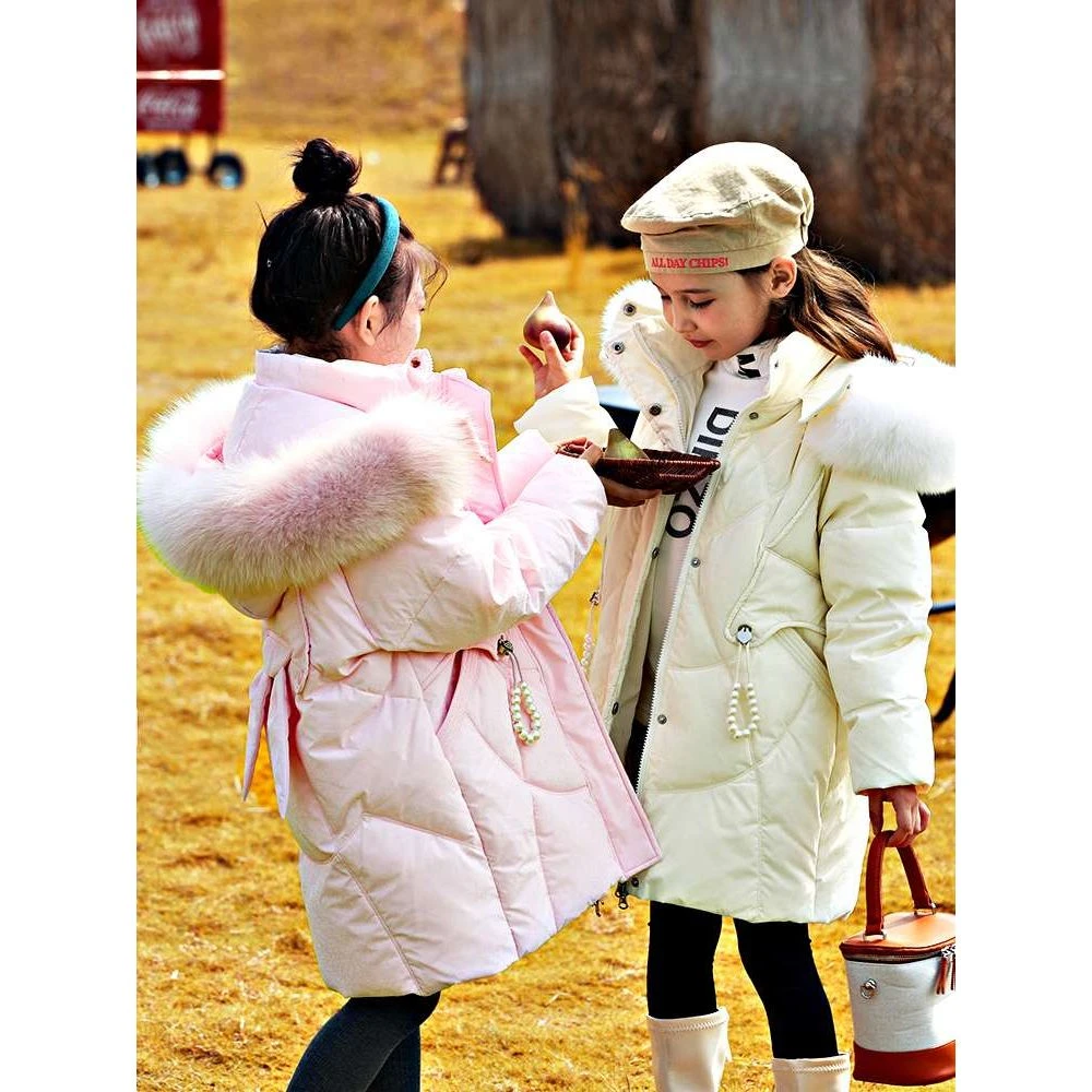 女童羽绒服中长款2025新款加厚儿童中大童女孩冬季外套韩版洋气