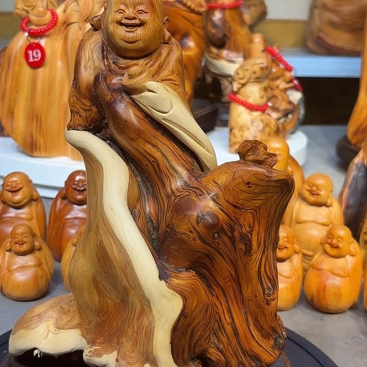 柏木太行崖柏弥勒佛