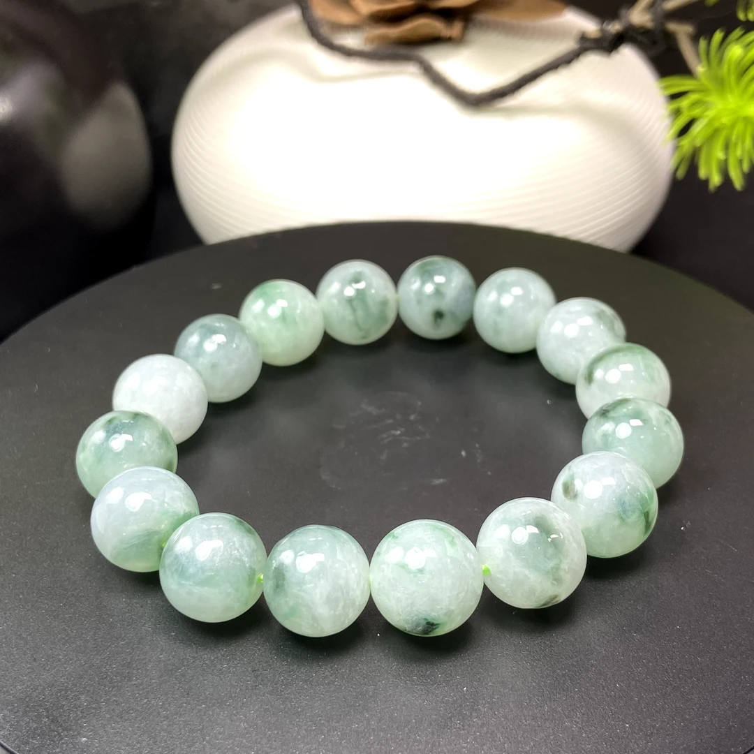 RX19天然缅甸A货翡翠飘花手串/029848/北京中保拍卖
