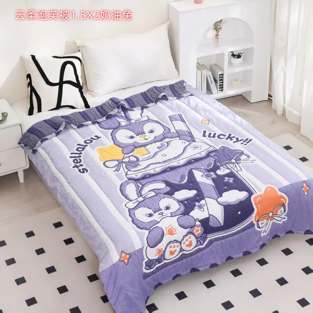 【孤品】奶油兔全棉纱布150*200亲肤可爱卡通柔软加厚秋冬泡芙被