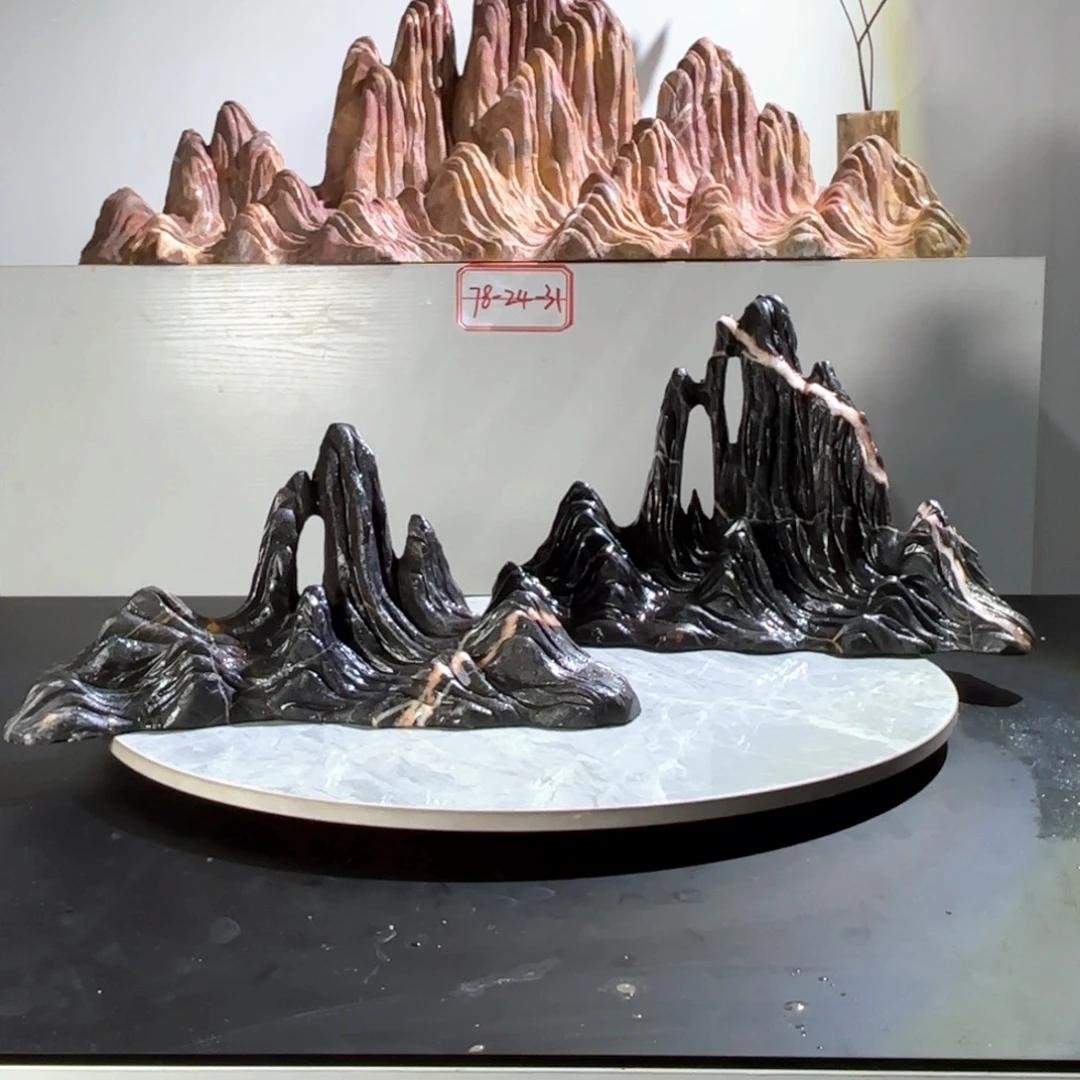 纯***金灵璧山峰石景观石