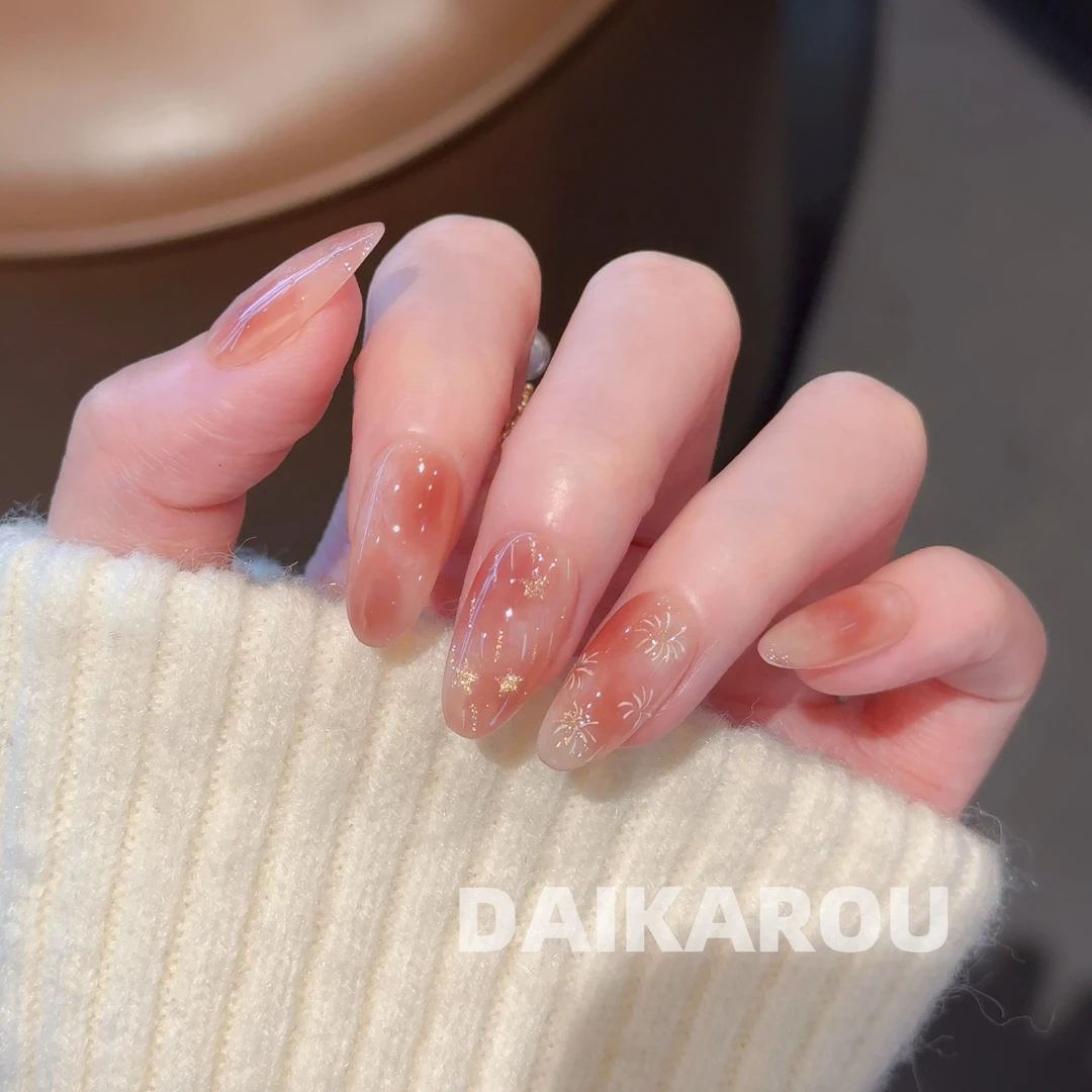 星雨流纱 黛卡柔 预售 哇擦么 新甲型 此度 短椭圆手工穿戴甲10片