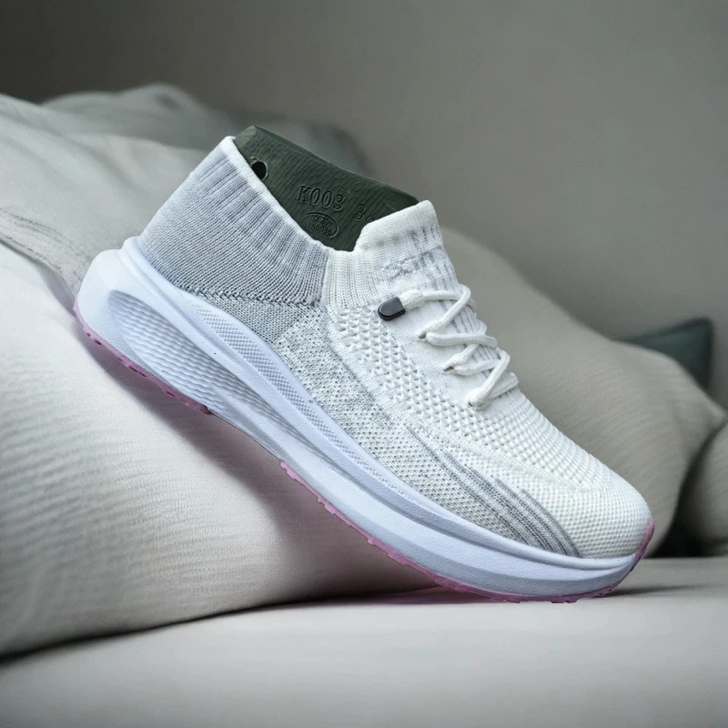 夏季透气飞织隐形网面一脚蹬女款轻便软底休闲运动袜子鞋