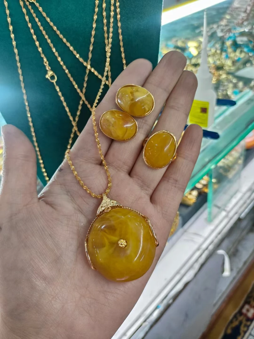 铜合金锆石耳饰 藏式饰品民族风气质套装