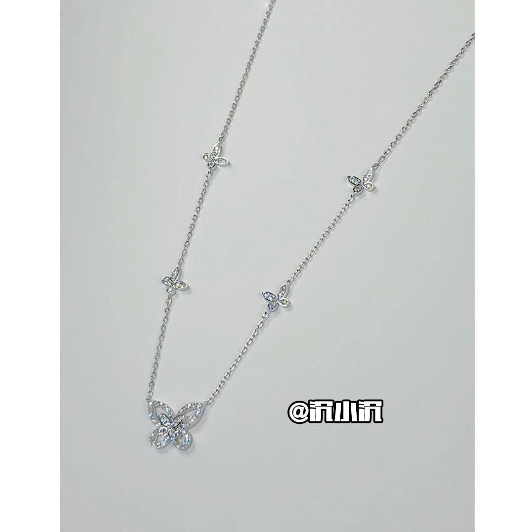 铜合金项链 【幻影多重奏】五蝴蝶气质百搭轻奢重工项链G06