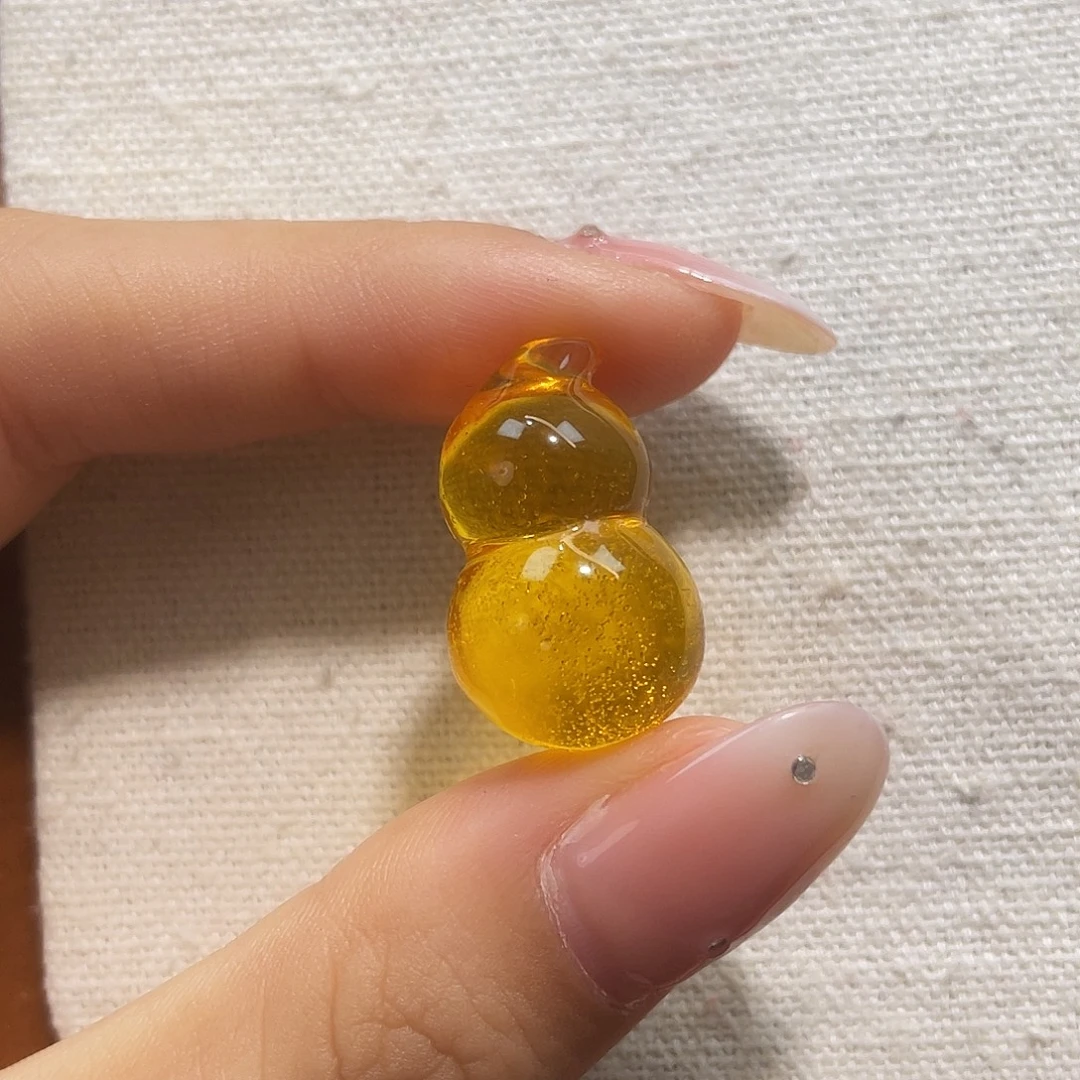 琥珀未镶嵌裸石金沙葫芦