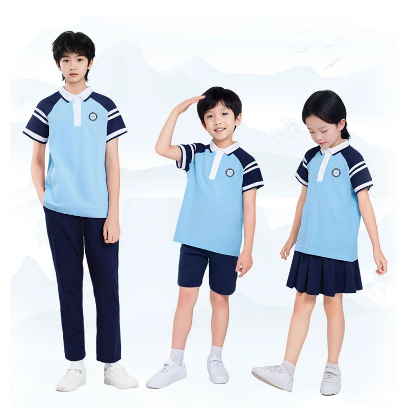 九江市新款校服/英伦风校服T恤短袖中小学生学生校服休闲风初中