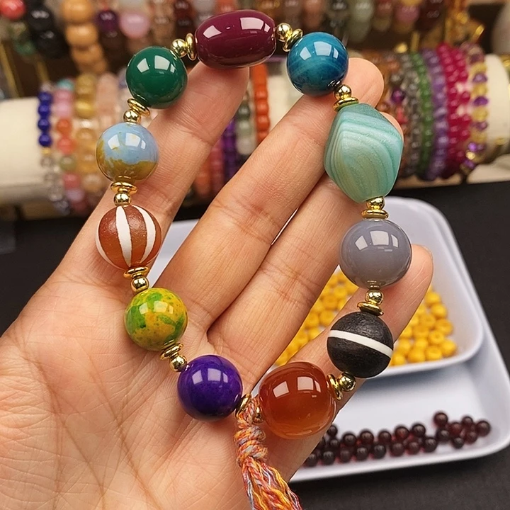 未镶嵌满肉玛瑙卡14多宝一条玛瑙/玉髓