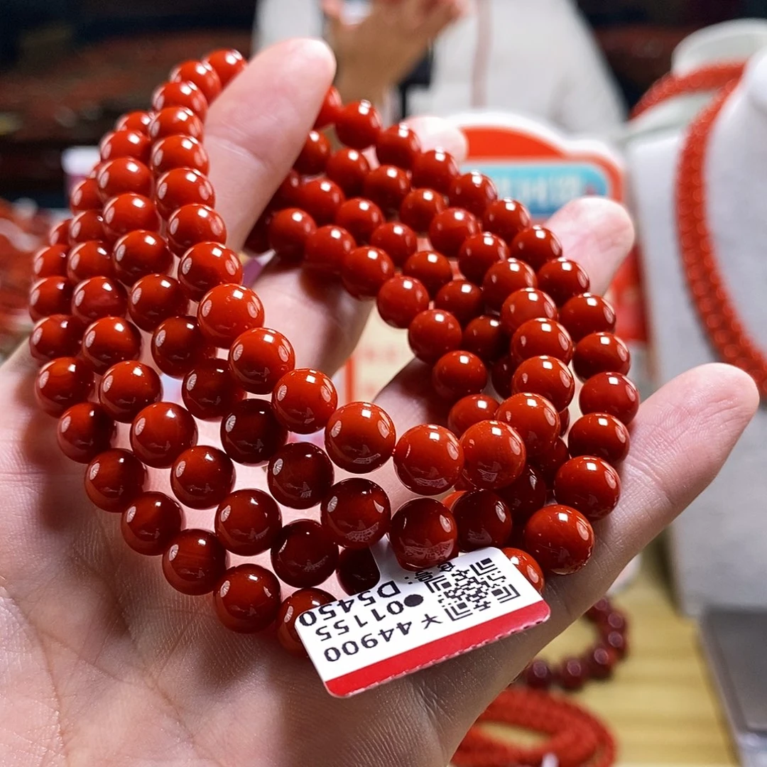 未镶嵌典藏锦红  8mm   多样性发一南红玛瑙