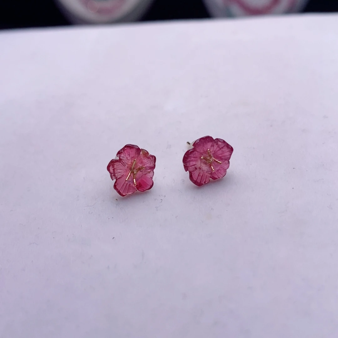 18K金镶嵌耳饰碧玺碧玺A耳饰