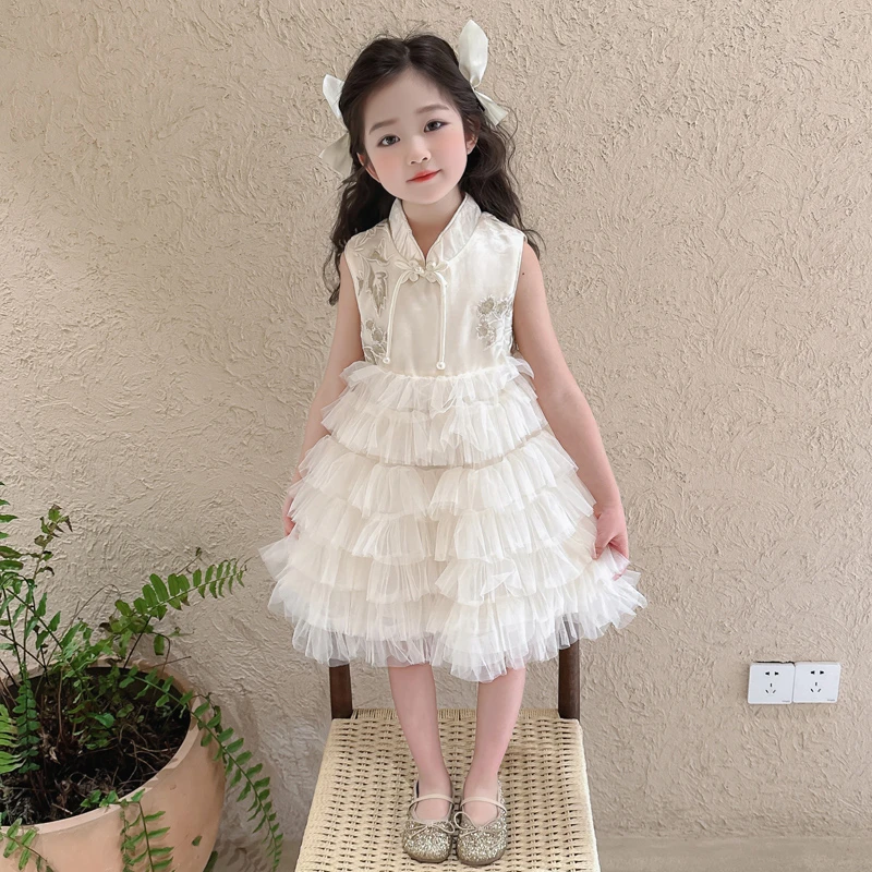 女童公主裙夏装2025新款洋气独特绝美新中式儿童女宝夏季连衣裙