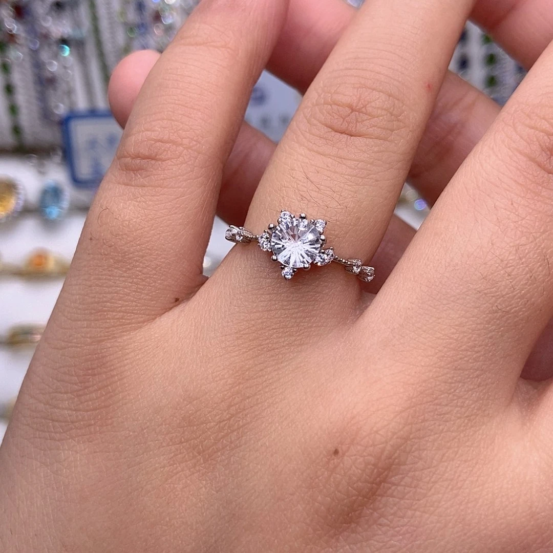 水晶银S925镶嵌戒指