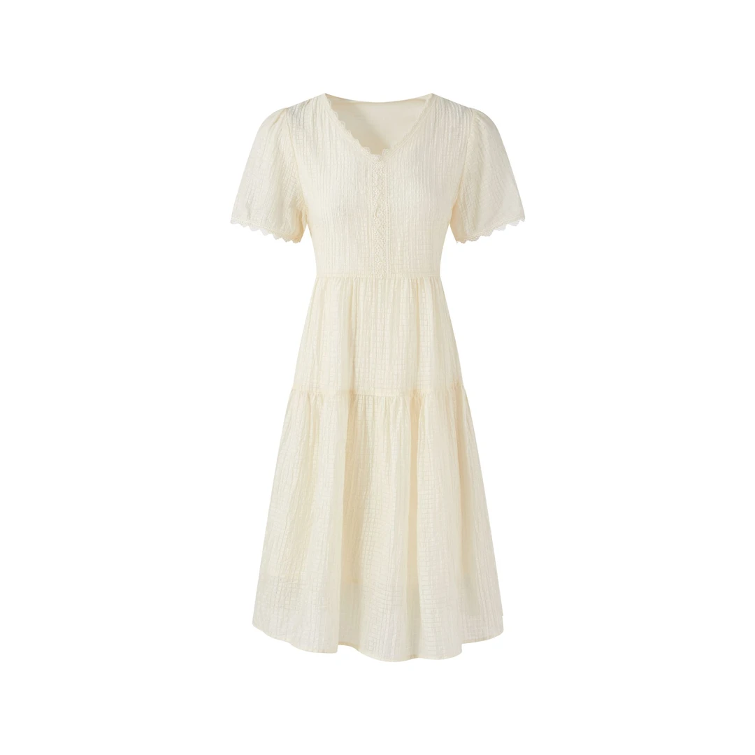 夏装新款设计感法式甜美V领连衣裙8060  ZB