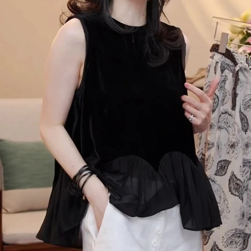 法式时尚高级感减龄气质背心吊带女士2025夏季独特小众设计感上衣