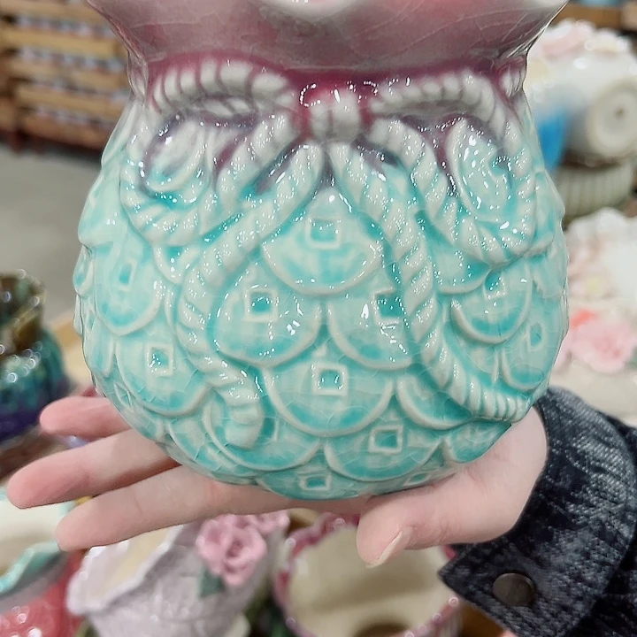 有孔.凑满10元发货多肉陶瓷花盆！