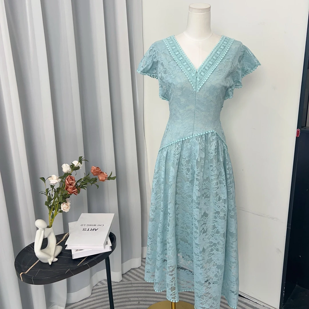 小八定制25夏季新款法式减龄蕾丝气质高级感连衣裙 10918 BCK