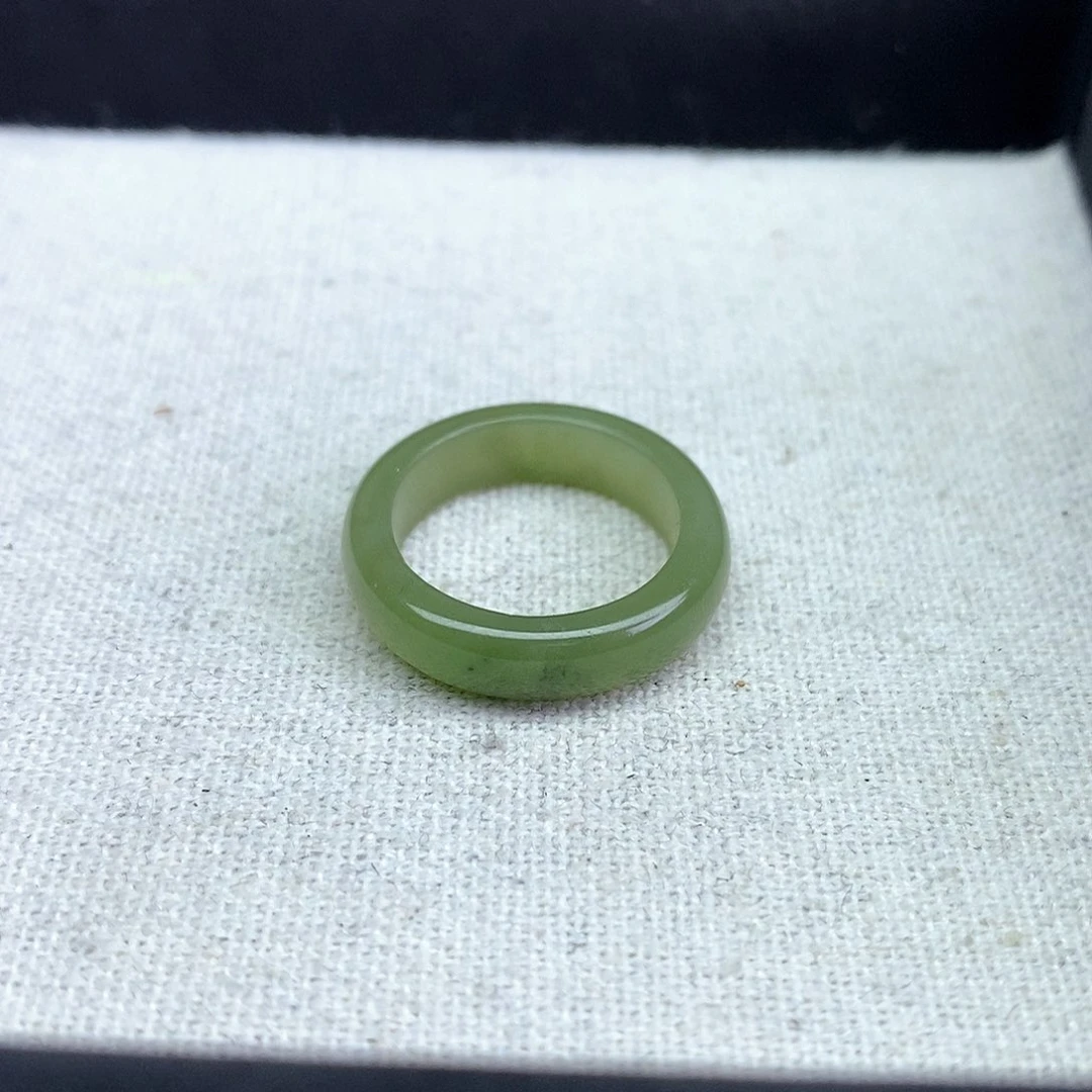 棒***啦和田玉戒指未镶嵌碧玉福利17mm