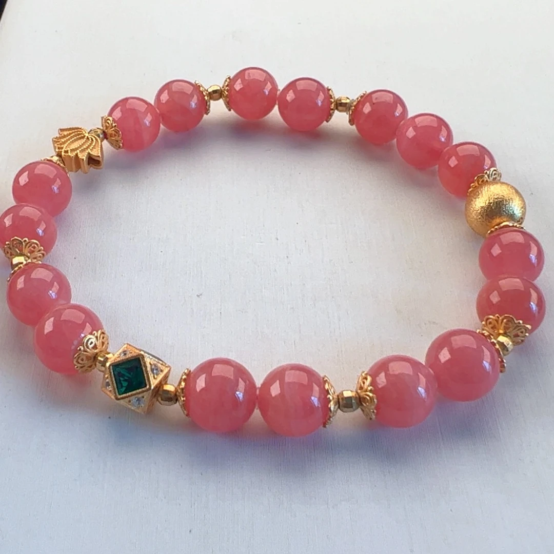 未镶嵌菱锰矿（红纹石）手串