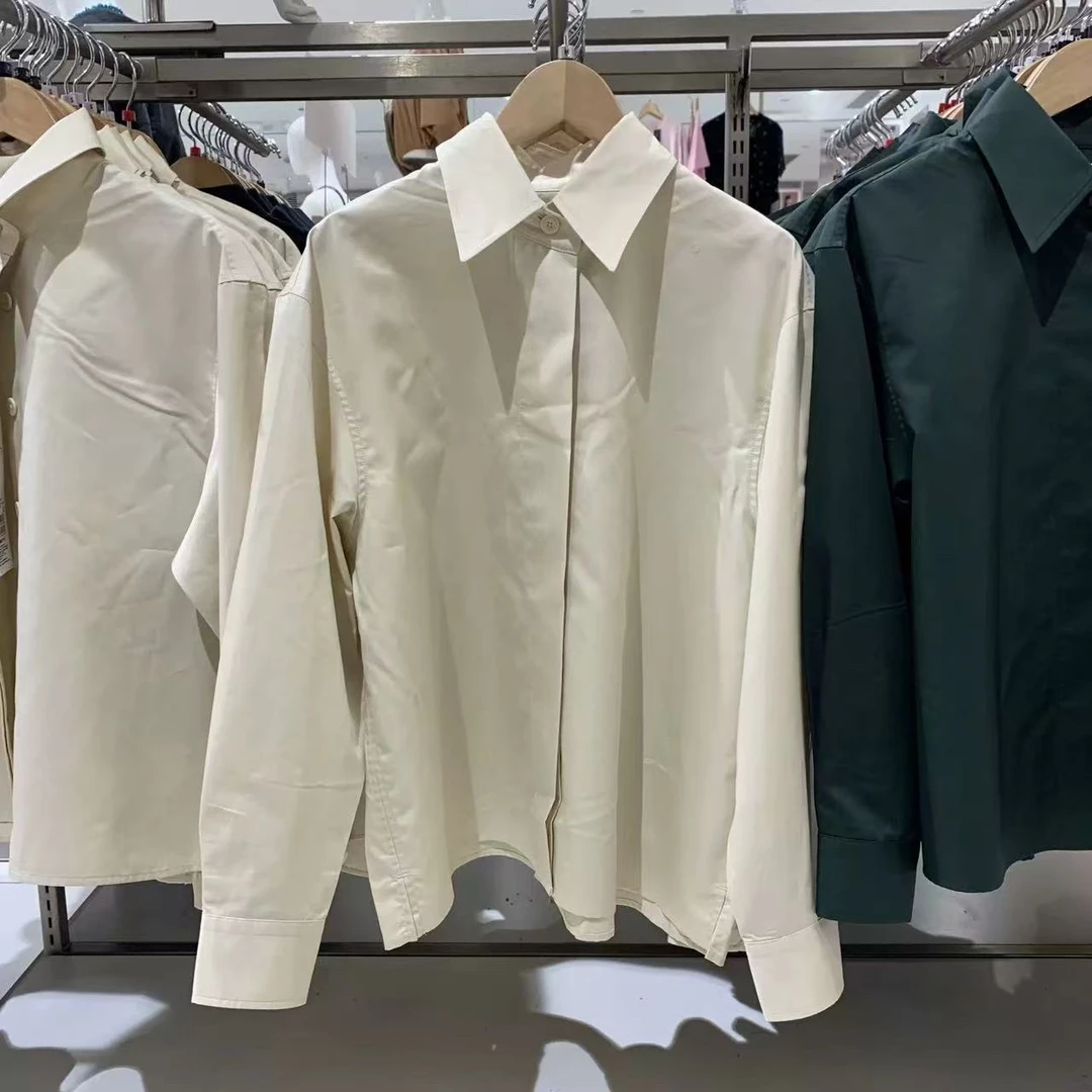 高质感简约风纯色衬衫4b6