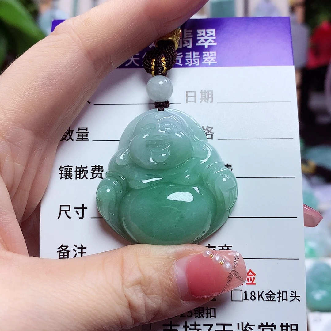 翡翠未镶嵌颈饰佛公27