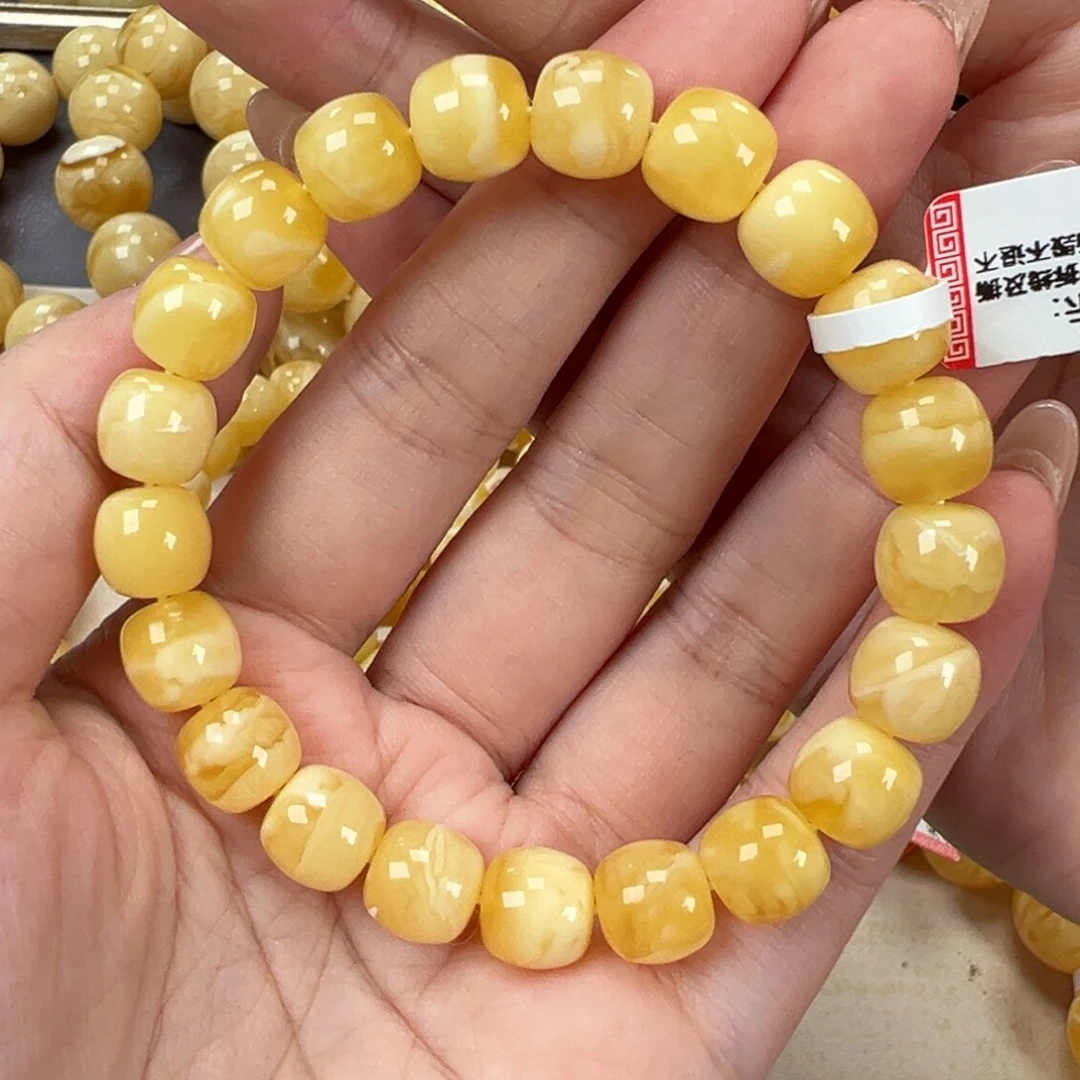 手链琥珀未镶嵌金瓷白