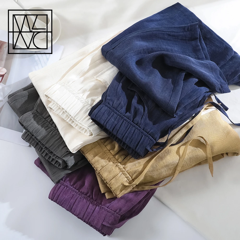 郑州女裤【冰凉天丝麻】莱赛尔亚麻直筒裤女宽松显瘦香蕉裤