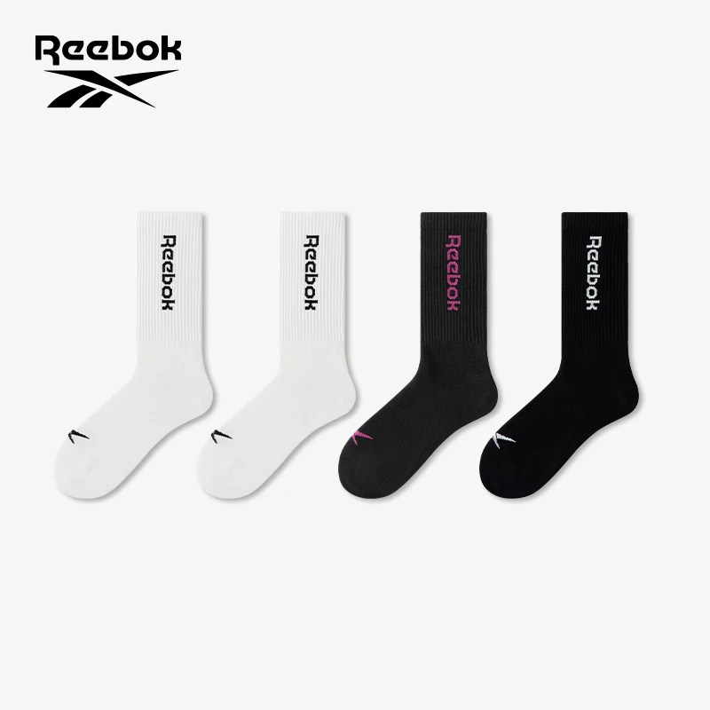 Reebok10A抗菌高弹吸汗透气中筒运动袜四季成年青少年男女袜子