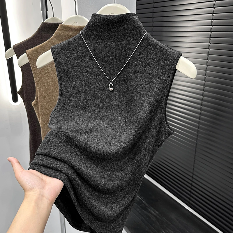 叠穿修身百搭保暖打底小衫2025秋冬新款气质时髦无袖高领背心T恤