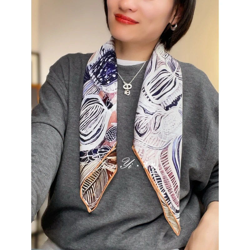 【摩洛哥之梦】艺术气质真丝桑蚕丝意罗绸65方巾双面丝巾围巾女