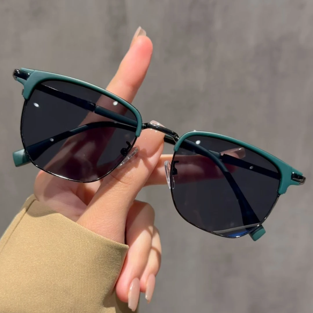 复古墨绿高清太阳镜男女款开车专用高级感遮阳眼镜时尚百搭潮墨镜