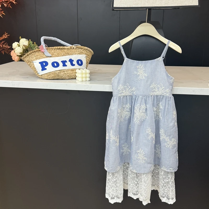 【现货】leomama童装夏装女童洋气吊带长裙2025夏季儿童无袖连衣裙