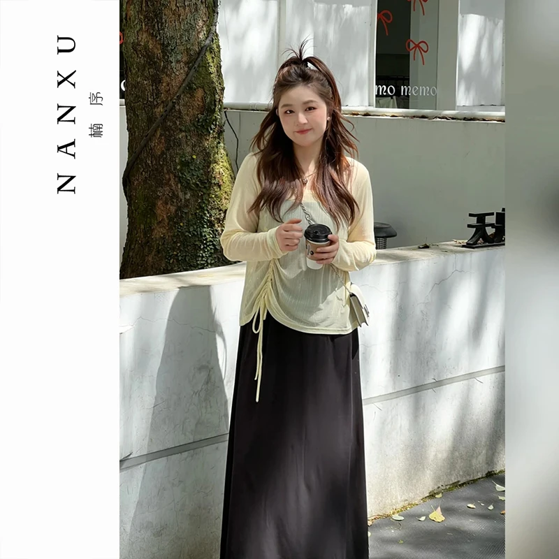 楠序微胖女装 温柔知性设计感夏季女装套装胖mm遮肉显瘦YZ36088