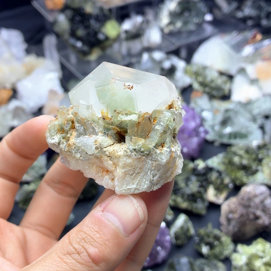 石材七盒绿幽晶簇