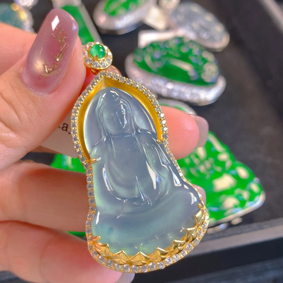 翡翠颈饰银S925镶嵌翡翠