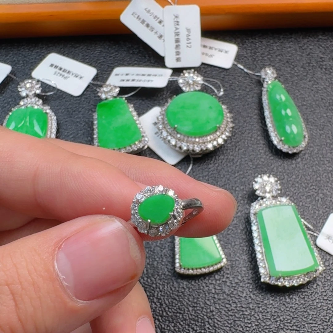 翡翠吊坠(不含链)银S925镶嵌