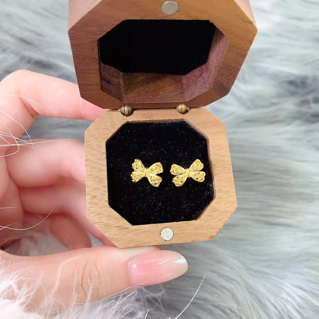 【伟新源】足金999 5G工艺 蝴蝶结直针2.85克