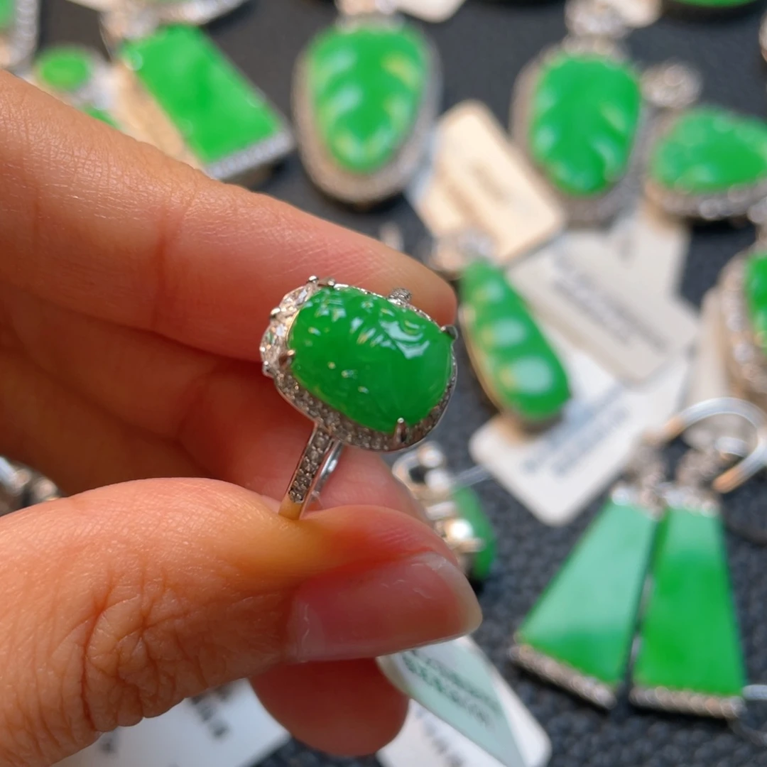 翡翠银S925镶嵌吊坠(不含链)