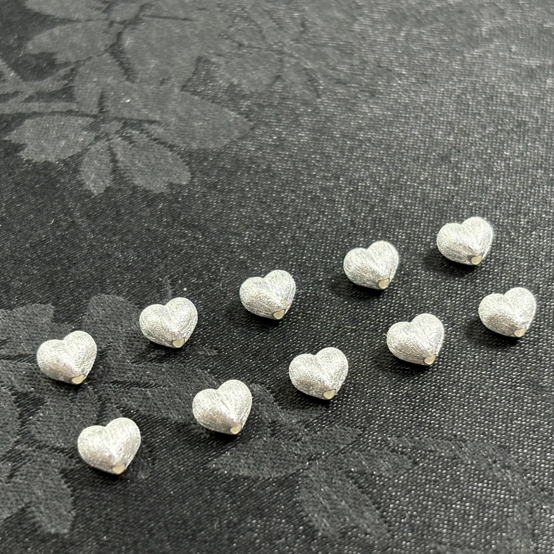 925银银制品 「戴琴珠宝」DQ4536-S925银6mm左右屁桃心配件