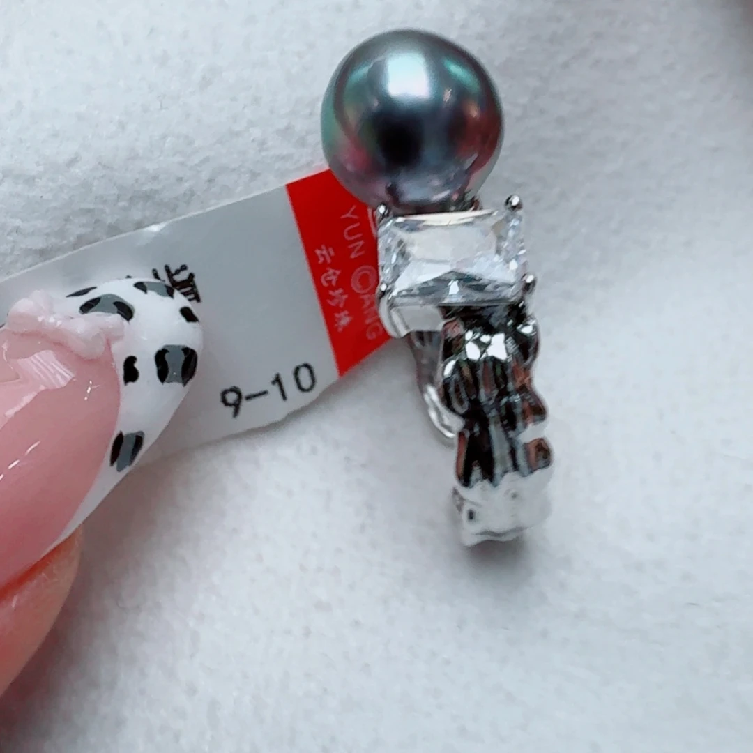 海水珍珠银S925镶嵌戒指@@hj225