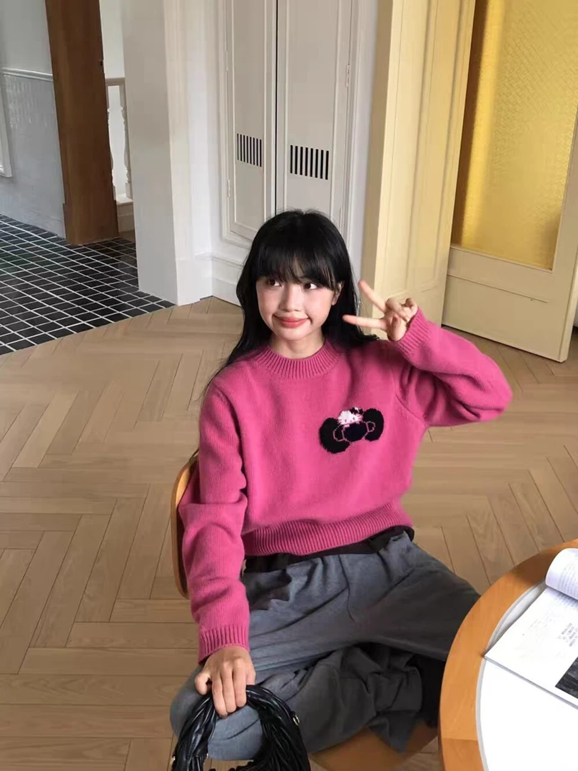 【KT套头】韩系巨显白KITTY蝴蝶结羊毛套头针织衫