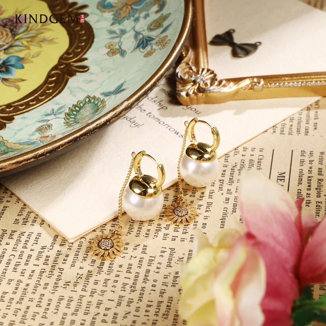 铜合金仿珍珠耳饰 【RUCHINE】美·高级感精致耳环 AA129XIPC-28192