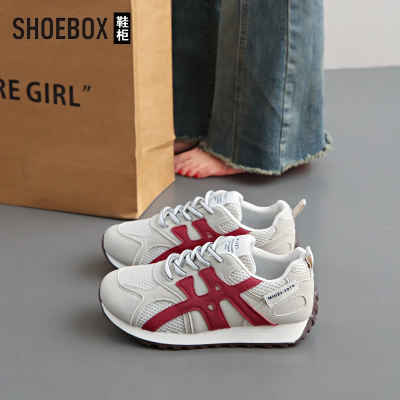 SHOEBOX鞋柜爆款运动休闲鞋女款透气阿甘鞋轻便软底跑步德训鞋
