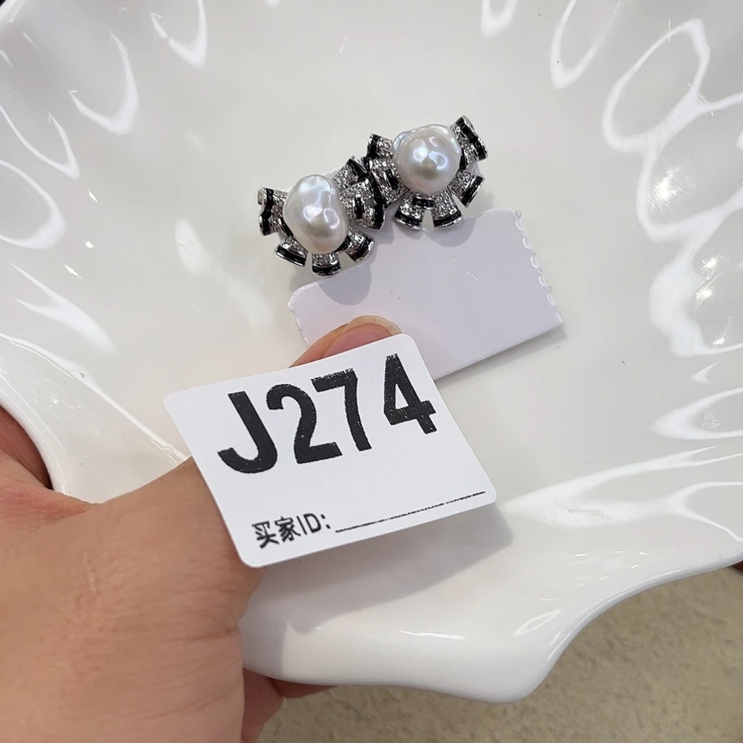 合金淡水珍珠耳饰