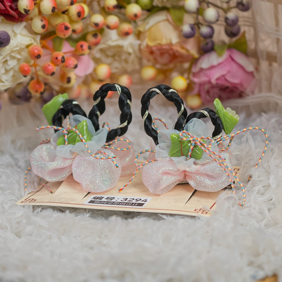 饰阿梁3294 端午嫦娥髻粽子节日头饰儿童小女孩发夹发饰可爱甜美